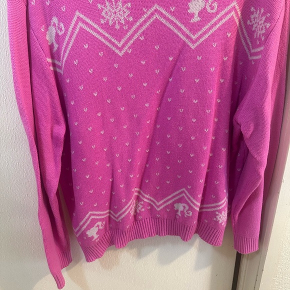 Pink Barbie Christmas Pink Women's Sweater - Picture 5 of 6